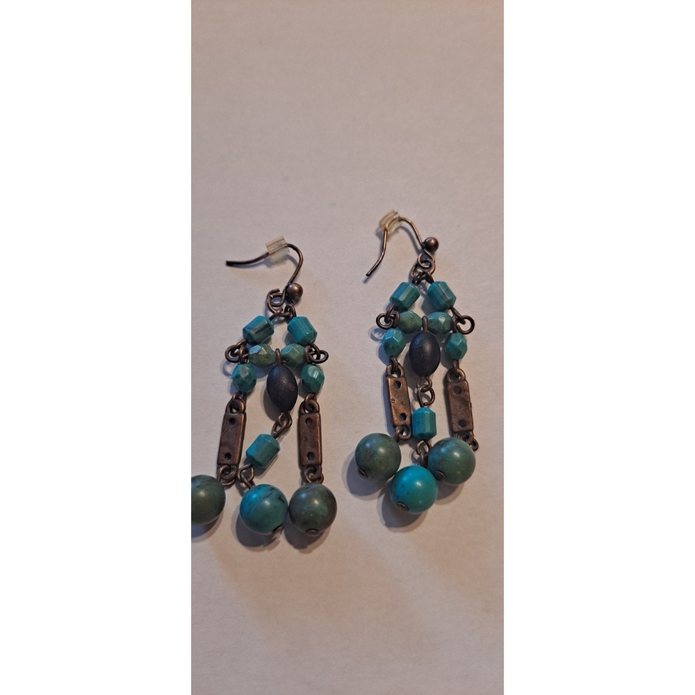 Turqoise Beaded Dangle Earrings